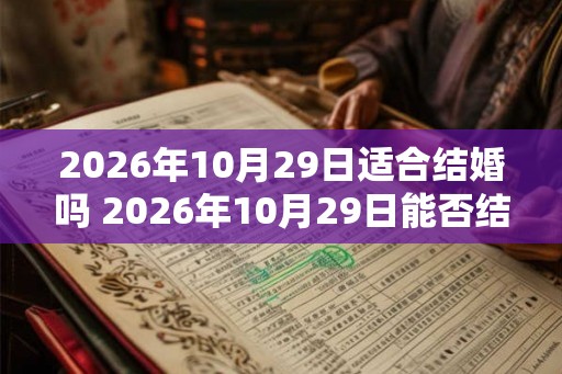 2026年10月29日适合结婚吗 2026年10月29日能否结婚