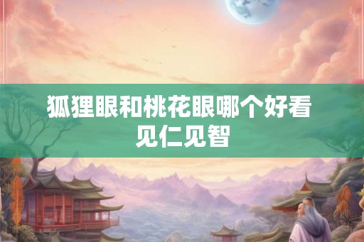 狐狸眼和桃花眼哪个好看 见仁见智