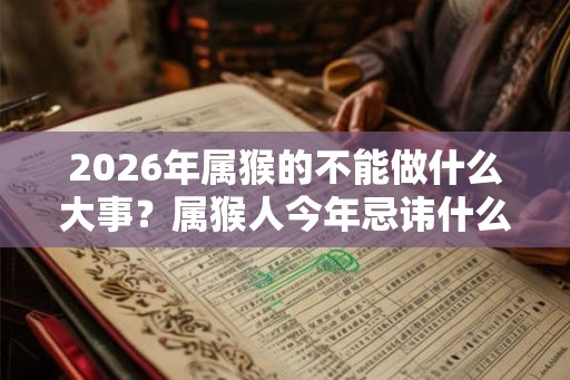 2026年属猴的不能做什么大事？属猴人今年忌讳什么