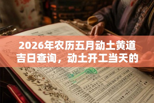 2026年农历五月动土黄道吉日查询，动土开工当天的忌讳
