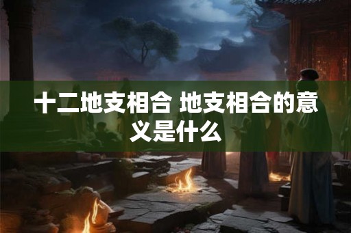 十二地支相合 地支相合的意义是什么