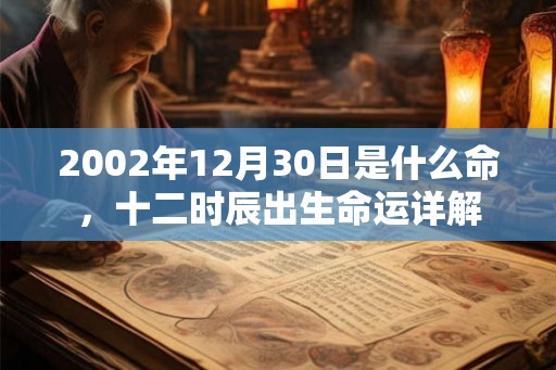 2002年12月30日是什么命，十二时辰出生命运详解