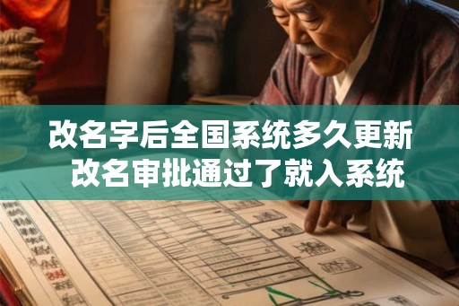 改名字后全国系统多久更新  改名审批通过了就入系统了吗