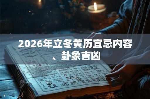 2026年立冬黄历宜忌内容、卦象吉凶