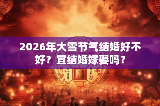2026年大雪节气结婚好不好？宜结婚嫁娶吗？