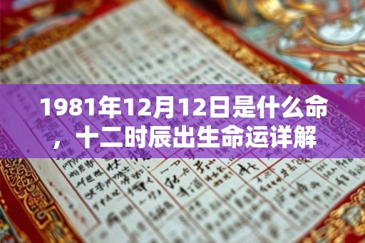 1981年12月12日是什么命，十二时辰出生命运详解