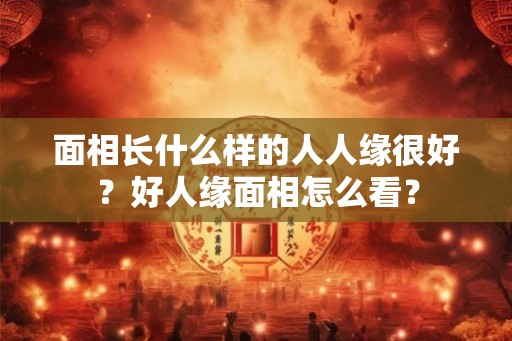 面相长什么样的人人缘很好？好人缘面相怎么看？