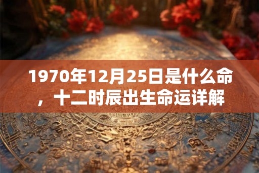 1970年12月25日是什么命，十二时辰出生命运详解