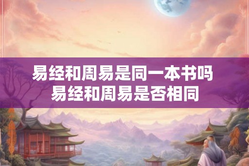 易经和周易是同一本书吗 易经和周易是否相同