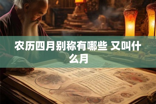 农历四月别称有哪些 又叫什么月