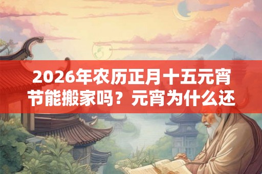 2026年农历正月十五元宵节能搬家吗？元宵为什么还叫上元节？