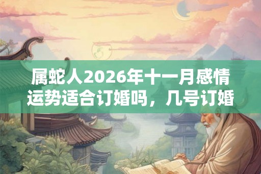 属蛇人2026年十一月感情运势适合订婚吗，几号订婚好？