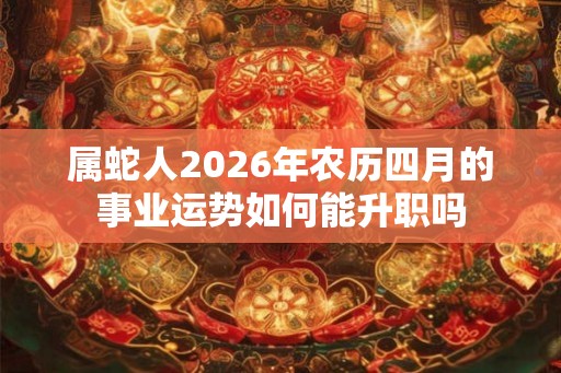 属蛇人2026年农历四月的事业运势如何能升职吗