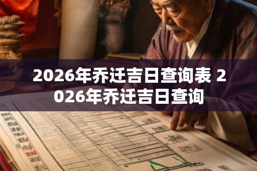 2026年乔迁吉日查询表 2026年乔迁吉日查询