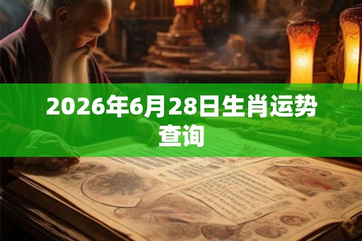 2026年6月28日生肖运势查询