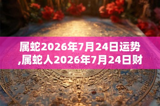 属蛇2026年7月24日运势,属蛇人2026年7月24日财运,生肖蛇2026年7月24日运势