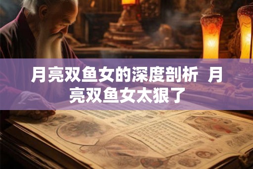 月亮双鱼女的深度剖析  月亮双鱼女太狠了