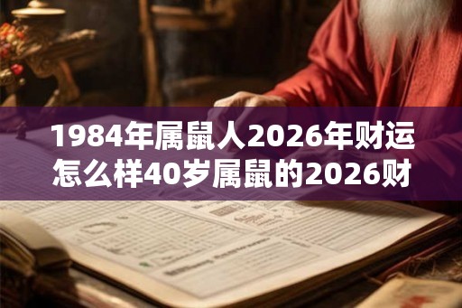 1984年属鼠人2026年财运怎么样40岁属鼠的2026财气好吗