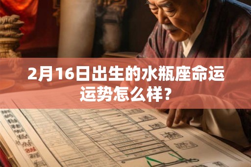 2月16日出生的水瓶座命运运势怎么样？