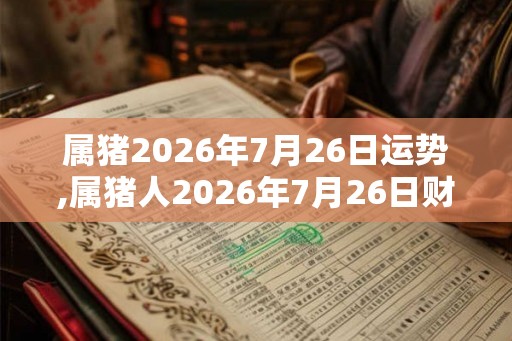 属猪2026年7月26日运势,属猪人2026年7月26日财运,生肖猪2026年7月26日运势 属猪2026年7月26日运势,属猪人2026年7月26日财运,生肖猪2026年7月26日运势