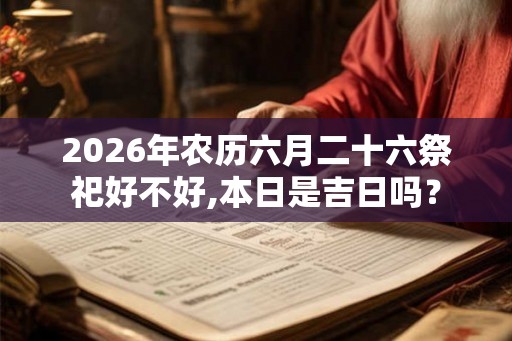 2026年农历六月二十六祭祀好不好,本日是吉日吗? 2026年农历六月二十六祭祀好不好,本日是吉日吗?