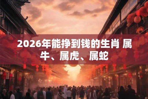 2026年能挣到钱的生肖 属牛、属虎、属蛇