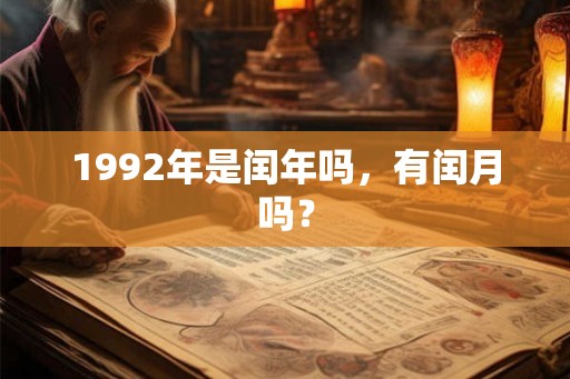 1992年是闰年吗,有闰月吗? 1992年是闰年吗,有闰月吗?