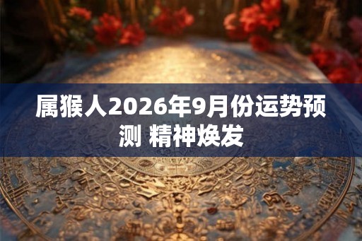 属猴人2026年9月份运势预测 精神焕发 属猴人2026年9月份运势预测 精神焕发
