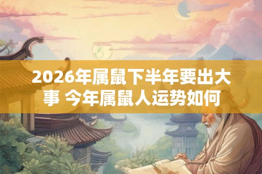 2026年属鼠下半年要出大事 今年属鼠人运势如何