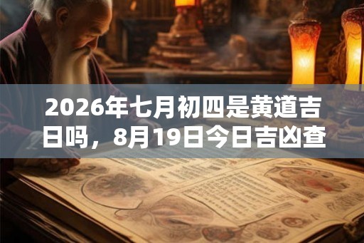 2026年七月初四是黄道吉日吗,8月19日今日吉凶查询 2026年七月初四是黄道吉日吗,8月19日今日吉凶查询