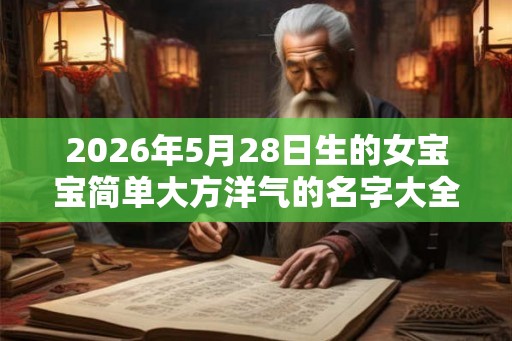 2026年5月28日生的女宝宝简单大方洋气的名字大全