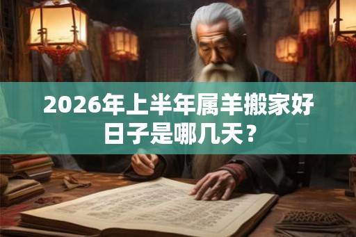 2026年上半年属羊搬家好日子是哪几天？