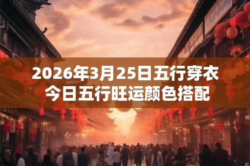 2026年3月25日五行穿衣 今日五行旺运颜色搭配