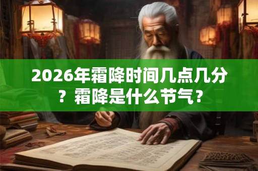 2026年霜降时间几点几分？霜降是什么节气？