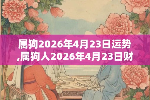 属狗2026年4月23日运势,属狗人2026年4月23日财运,生肖狗2026年4月23日运势