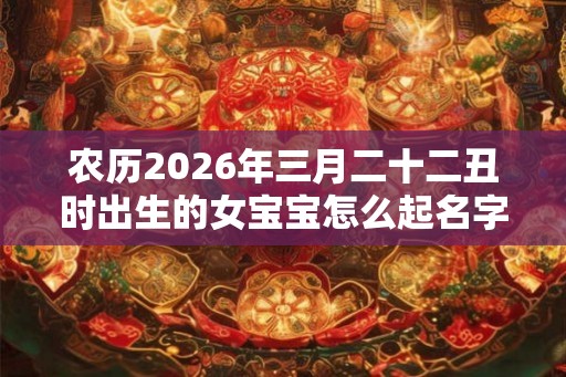 农历2026年三月二十二丑时出生的女宝宝怎么起名字好，五行属什么