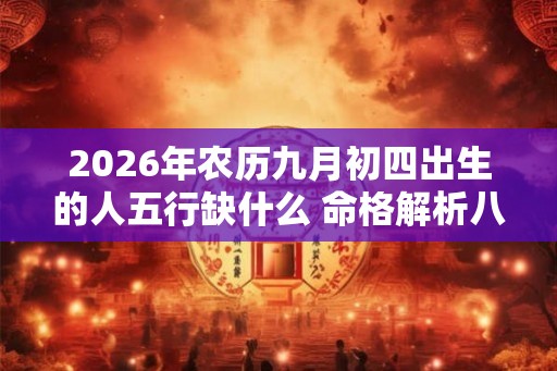2026年农历九月初四出生的人五行缺什么 命格解析八字起名