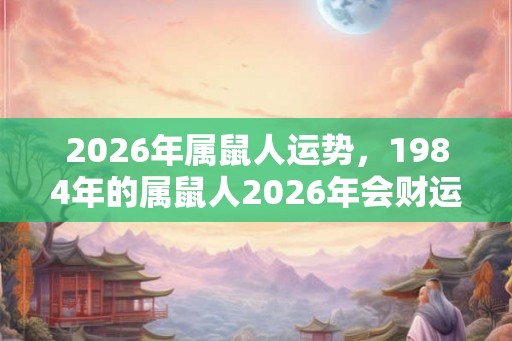 2026年属鼠人运势，1984年的属鼠人2026年会财运亨通吗？