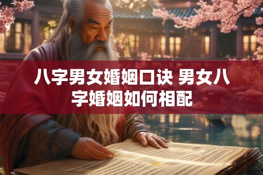 八字男女婚姻口诀 男女八字婚姻如何相配
