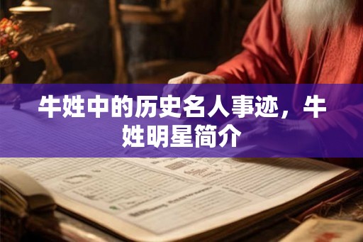 牛姓中的历史名人事迹，牛姓明星简介