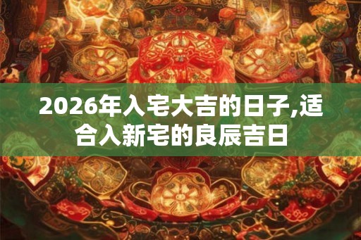 2026年入宅大吉的日子,适合入新宅的良辰吉日