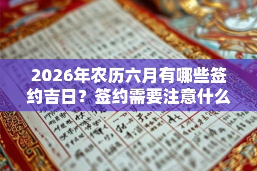 2026年农历六月有哪些签约吉日？签约需要注意什么？