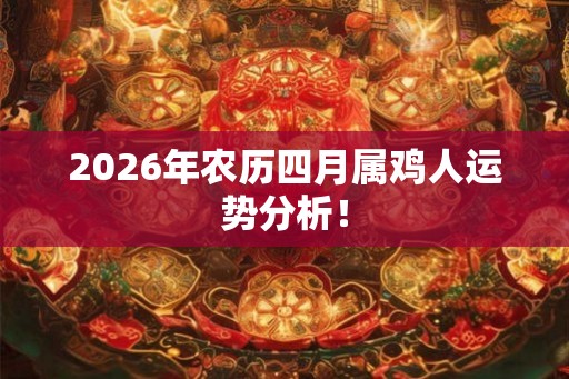 2026年农历四月属鸡人运势分析！
