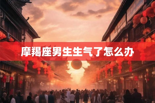 摩羯座男生生气了怎么办