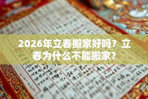 2026年立春搬家好吗？立春为什么不能搬家？
