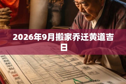 2026年9月搬家乔迁黄道吉日 2026年9月搬家乔迁黄道吉日