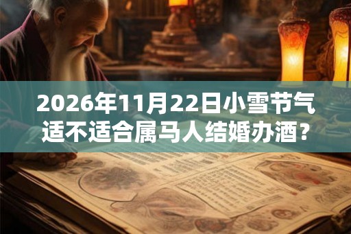 2026年11月22日小雪节气适不适合属马人结婚办酒？