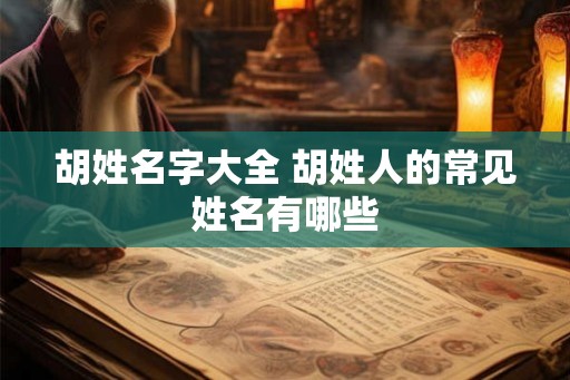 胡姓名字大全 胡姓人的常见姓名有哪些