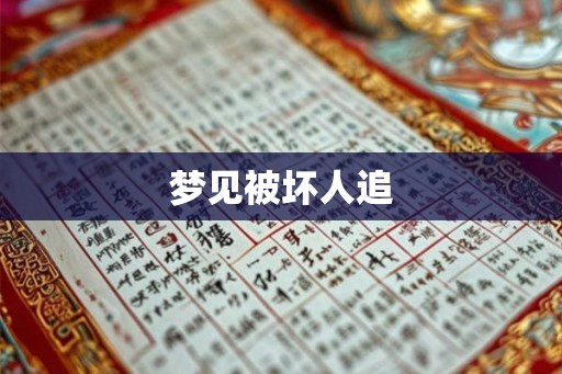 梦见被坏人追 梦见被坏人追