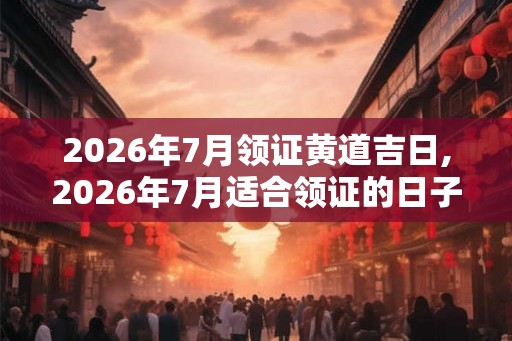 2026年7月领证黄道吉日,2026年7月适合领证的日子